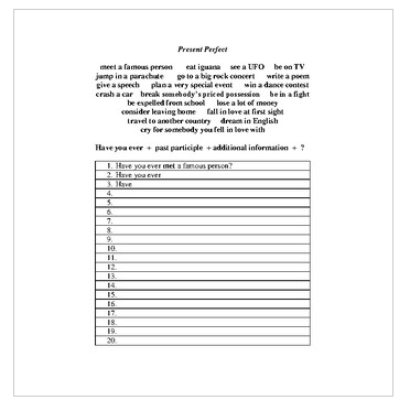 Present Perfect question formation