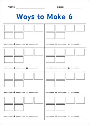 Primary Math Problems Using 6 7 Ways to Make 6 and 7 Kindergarten Math Worksheets - Making 6 and 7 ...