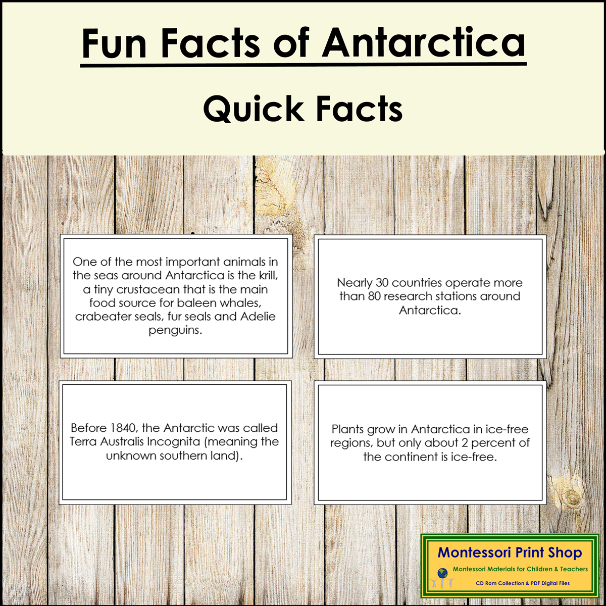 Fun Facts of Antarctica (color borders)