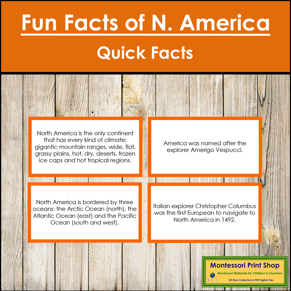 Fun Facts of North America (color borders)