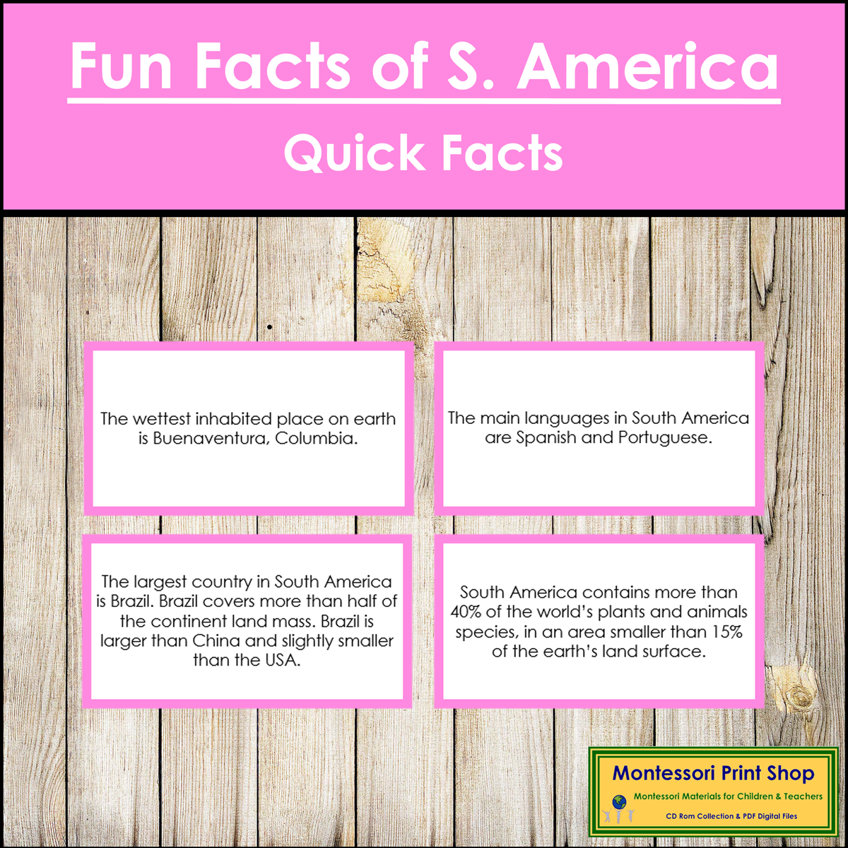 Fun Facts of South America (color borders)
