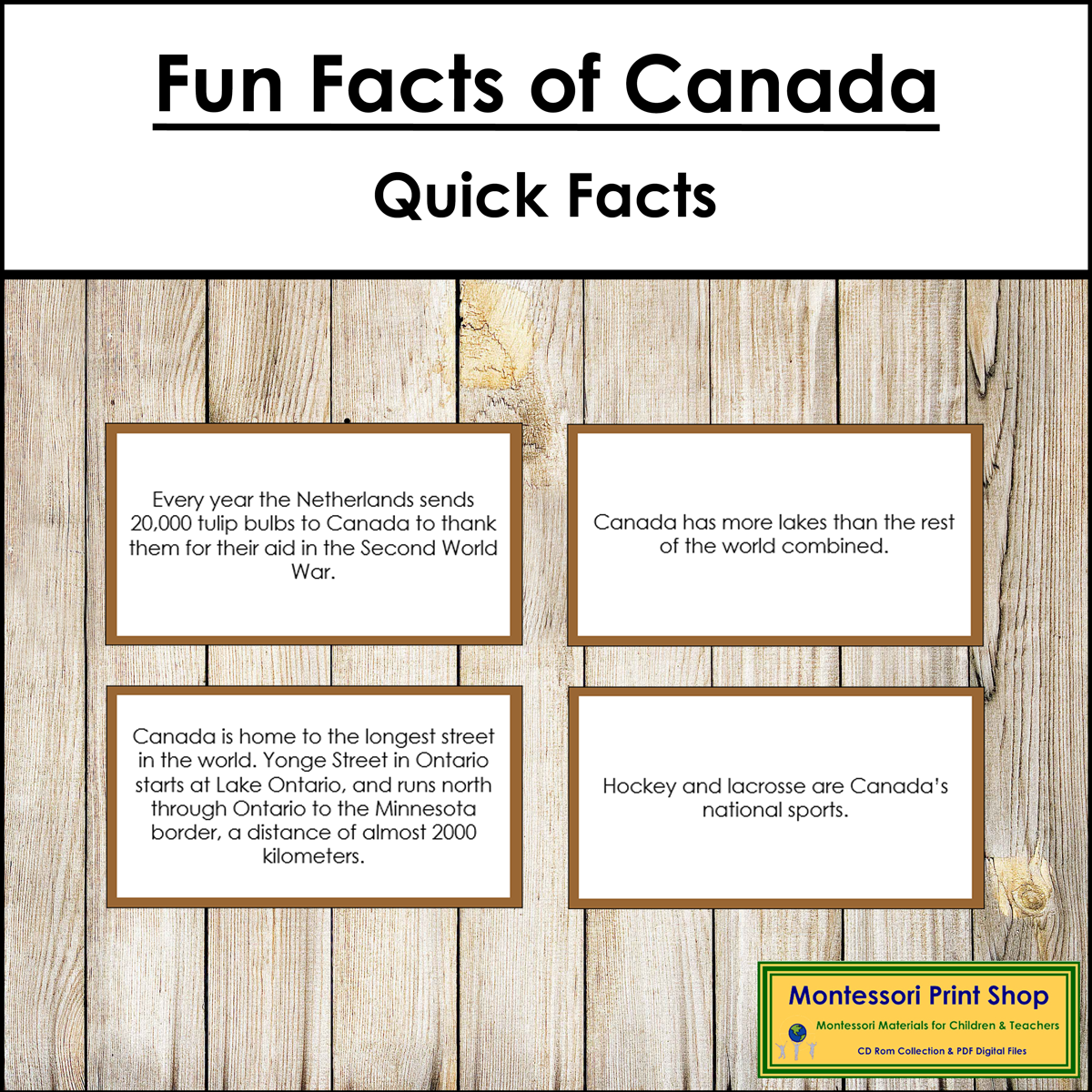 Fun Facts of Canada (color borders)