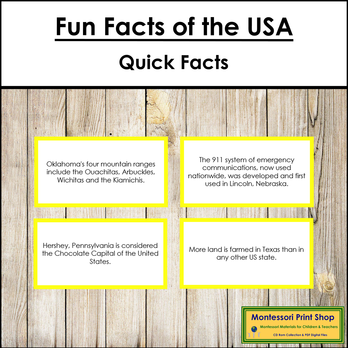 Fun Facts of the United States (color borders)