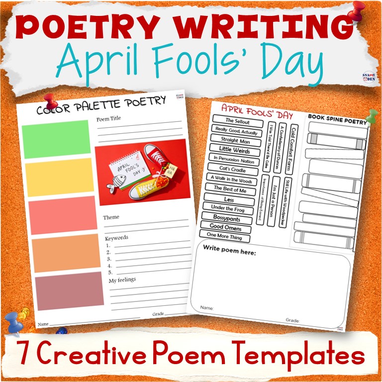 April Fools' Day Poetry Writing Activities - Ice Breakers Poem Templates