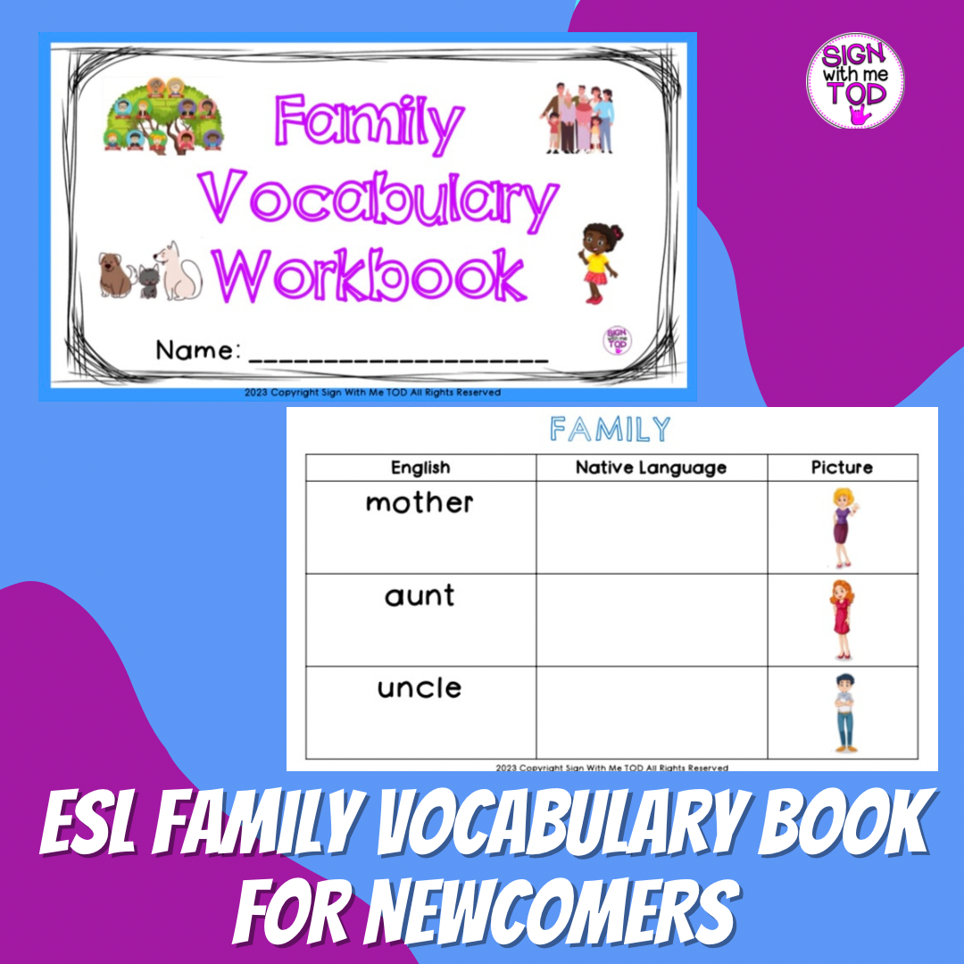 ESL Family Vocabulary Book for Newcomers