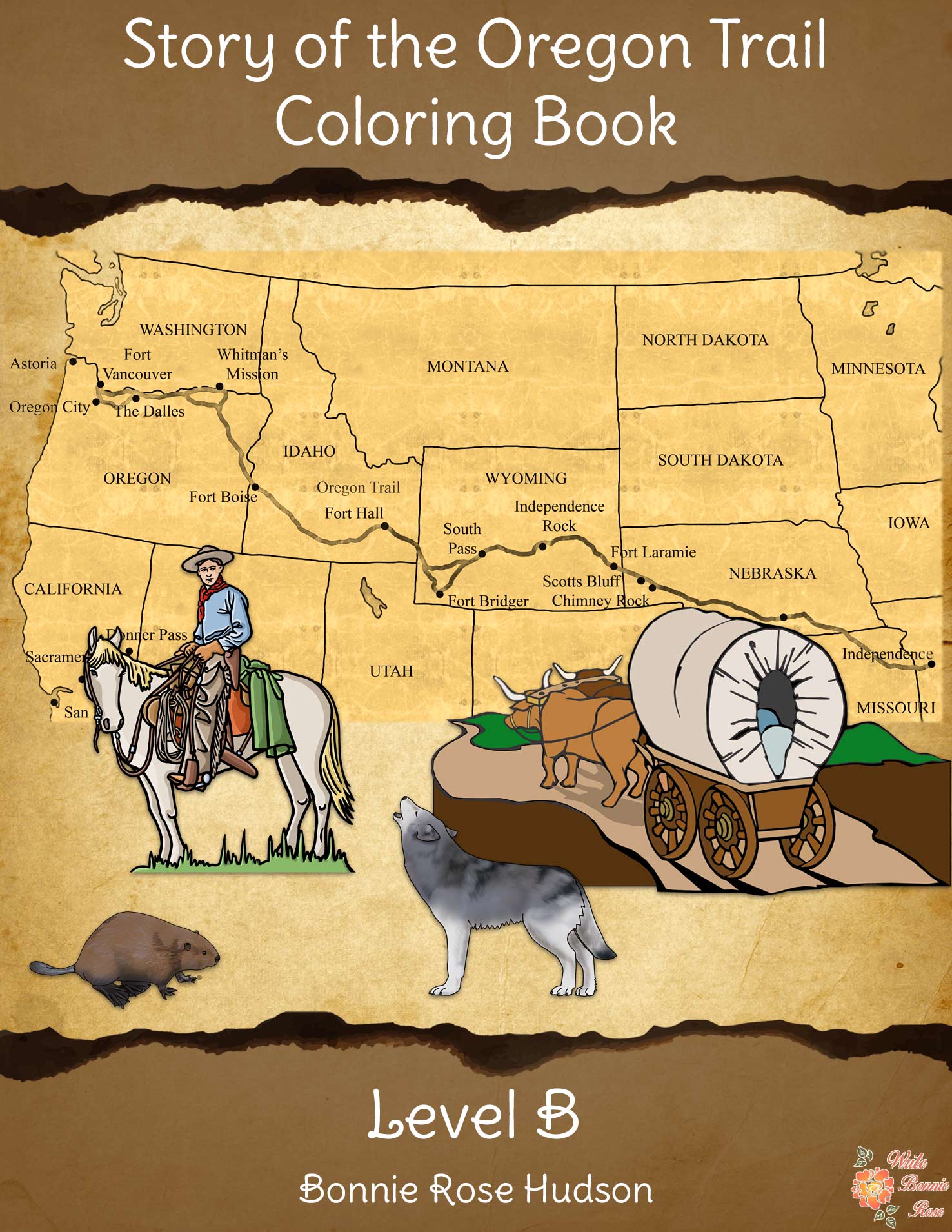 Story of the Oregon Trail Coloring Book-Level B