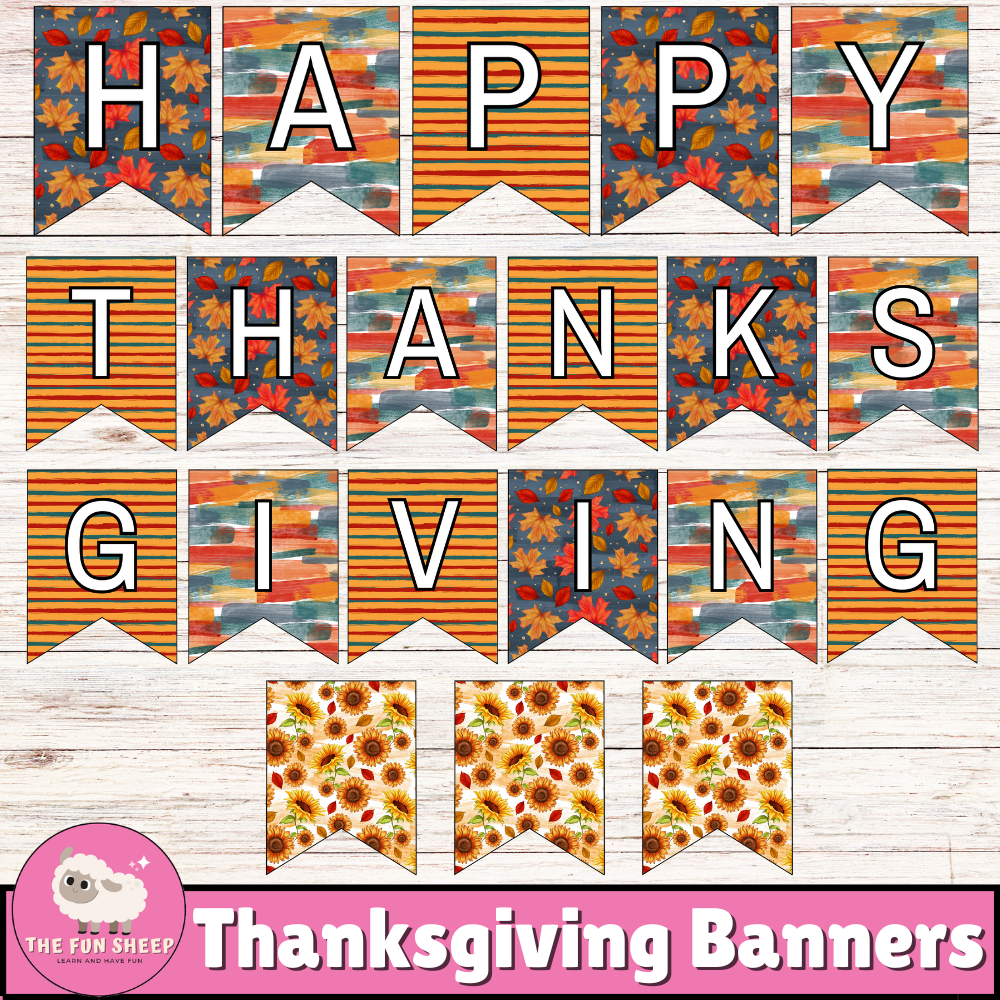 Thanksgiving Banners | Happy Thanksgiving Party DIY Decor - SET OF 2