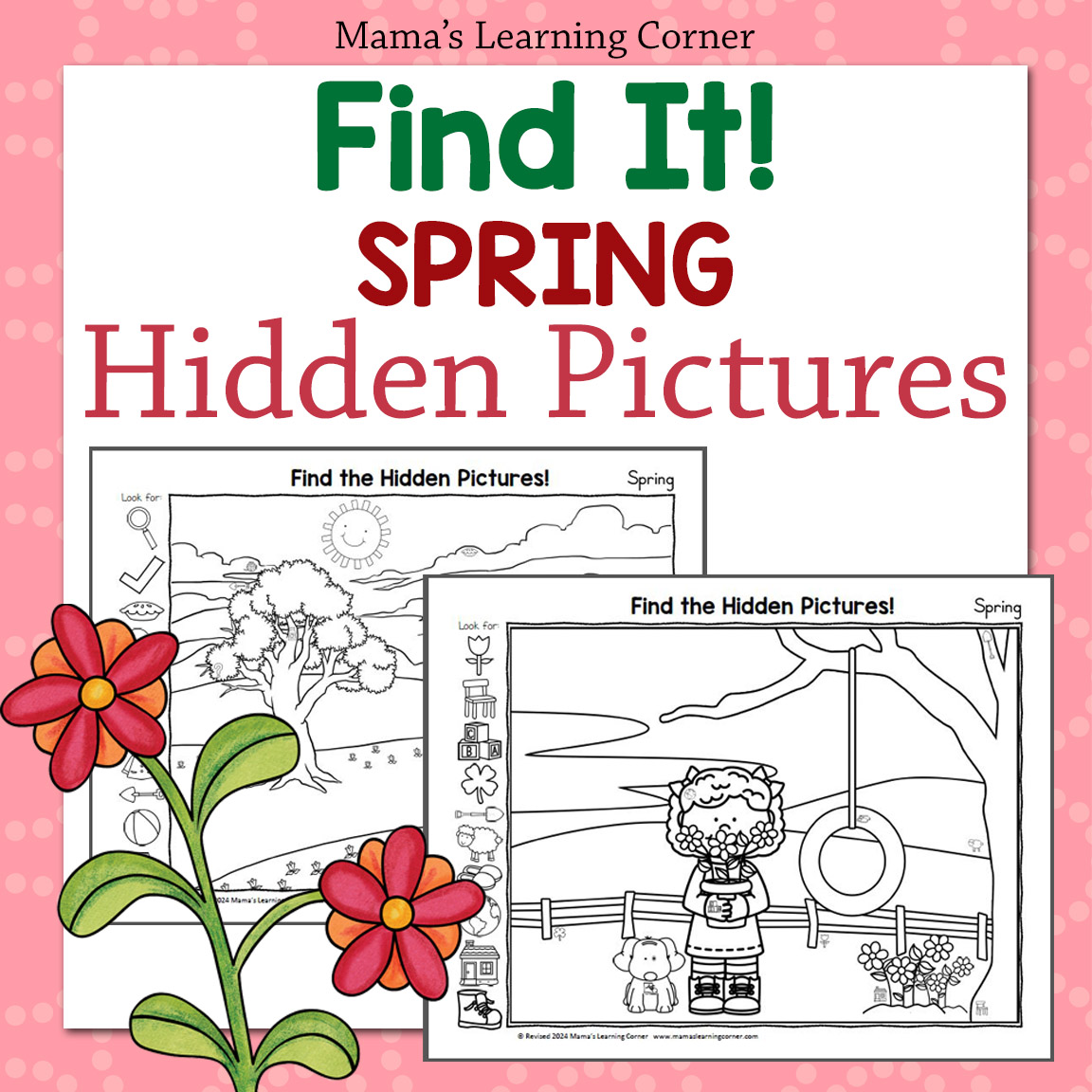 Spring Hidden Pictures Worksheets