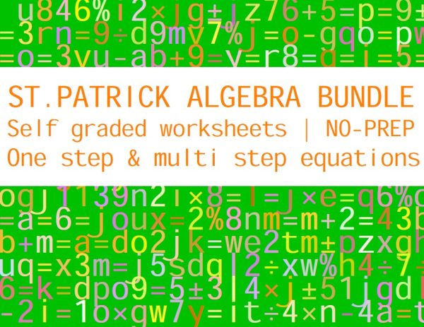 ST.PATRICK'S DAY ALGEBRA BUNDLE | Made By Teachers
