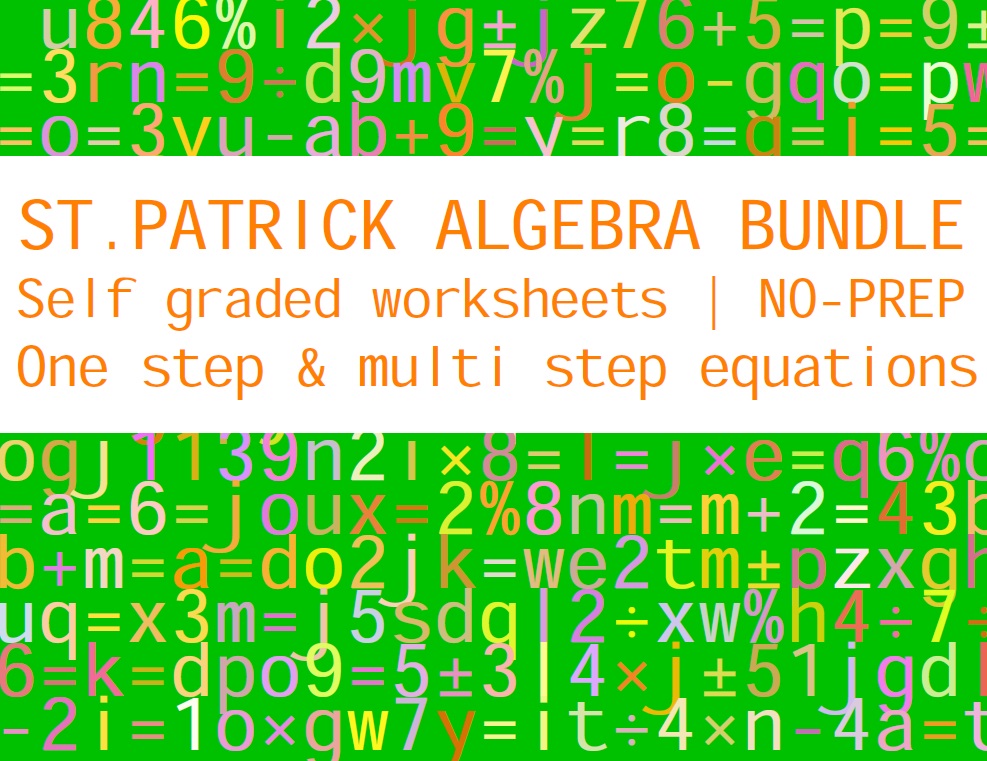 ST.PATRICK'S DAY ALGEBRA BUNDLE