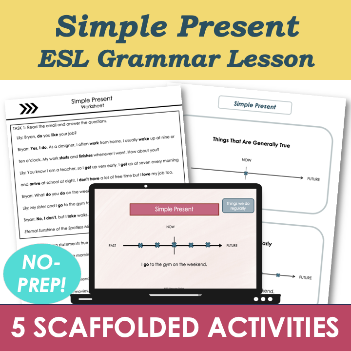Simple Present - Adult ESL Beginner Grammar Lesson, Worksheets, Activities