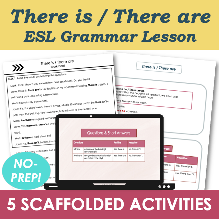 There is / There are - Adult ESL Beginner Grammar Lesson, Worksheets, Activities