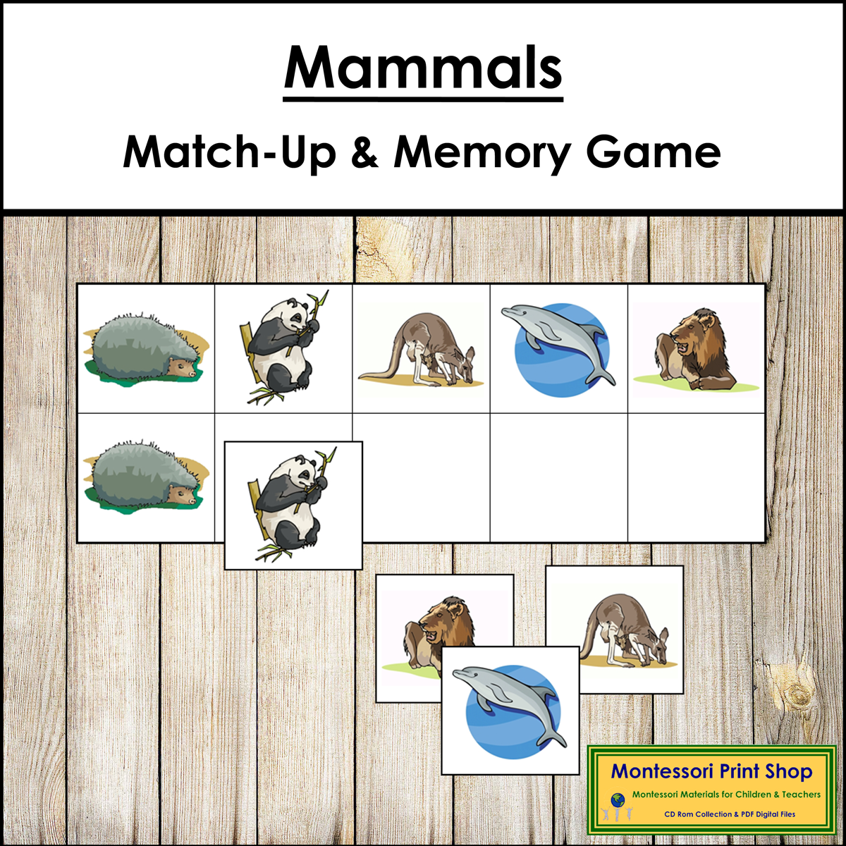 Mammals Match-Up and Memory Game (Visual Discrimination & Recall Skills)
