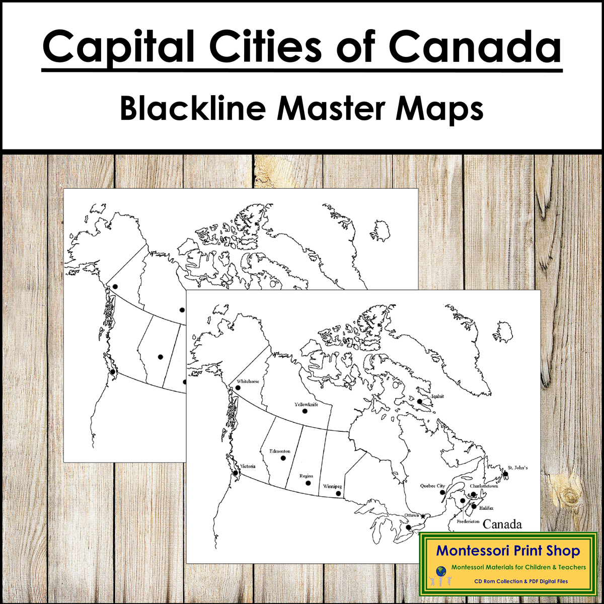 Capital Cities of Canada Map - Blackline Masters