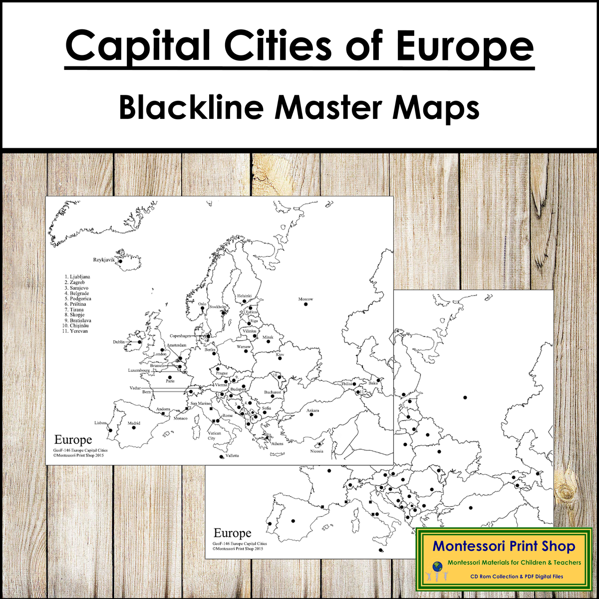 Capital Cities of Europe Maps - Blackline Masters