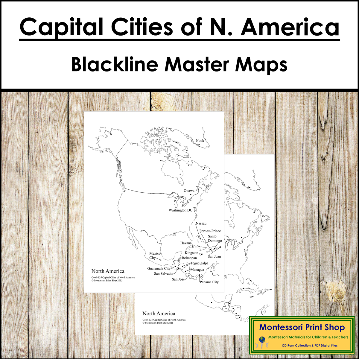 Capital Cities of North America Maps - Blackline Masters