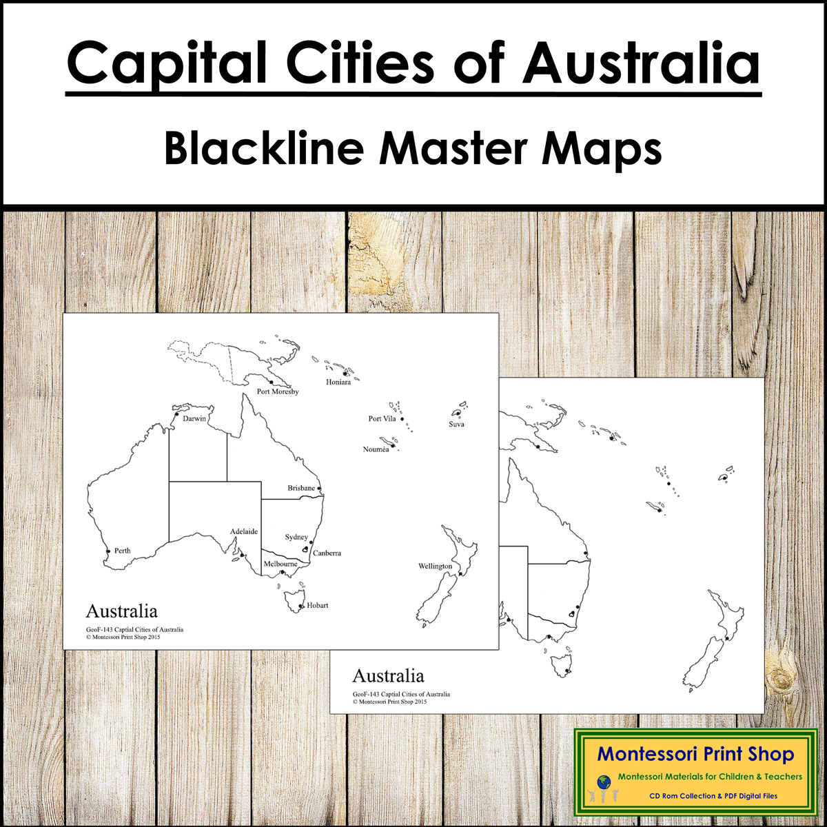 Capital Cities of Australia/Oceania Maps - Blackline Masters