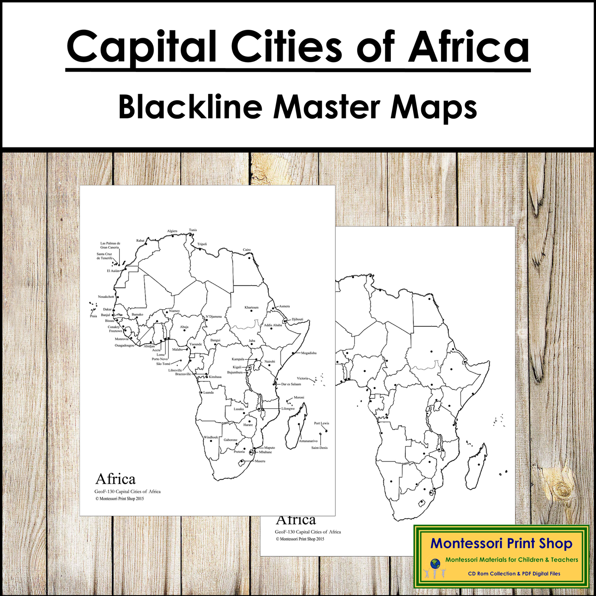Capital Cities of Africa Map - Blackline Masters
