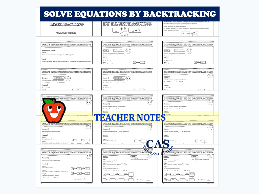 Solve One & Two Step Linear Equations by Backtracking Flowcharts | Made ...