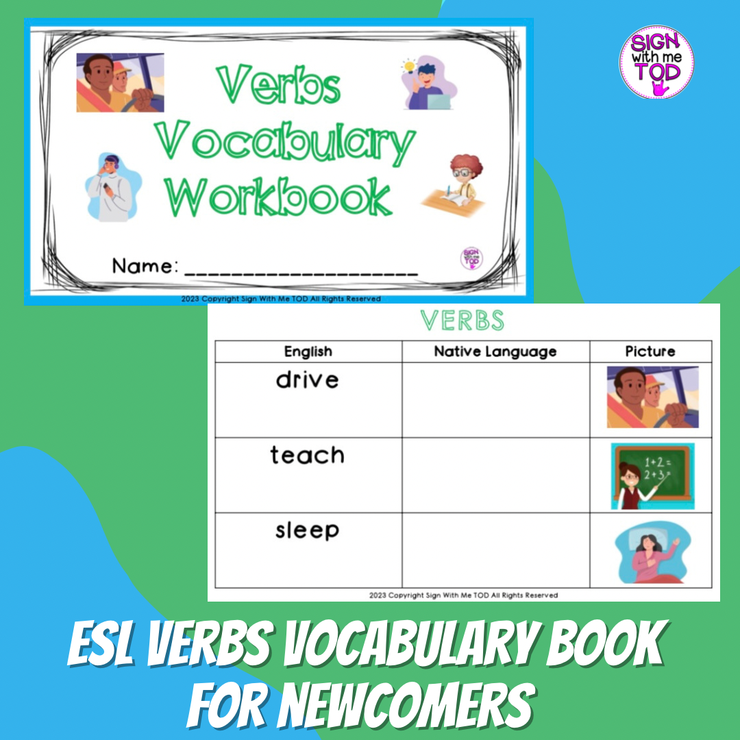 ESL Verbs Vocabulary Book for Newcomers