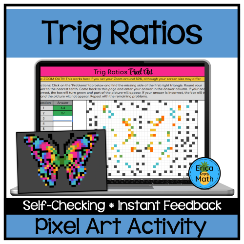Right Triangle Trig Ratios Digital Pixel Art Activity - Made By Teachers