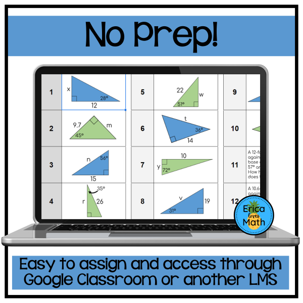 Right Triangle Trig Ratios Digital Pixel Art Activity - Made By Teachers