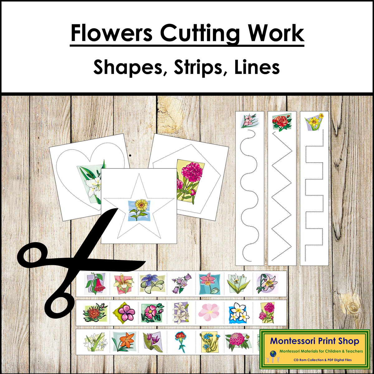 Flowers Cutting Work - Scissor Practice