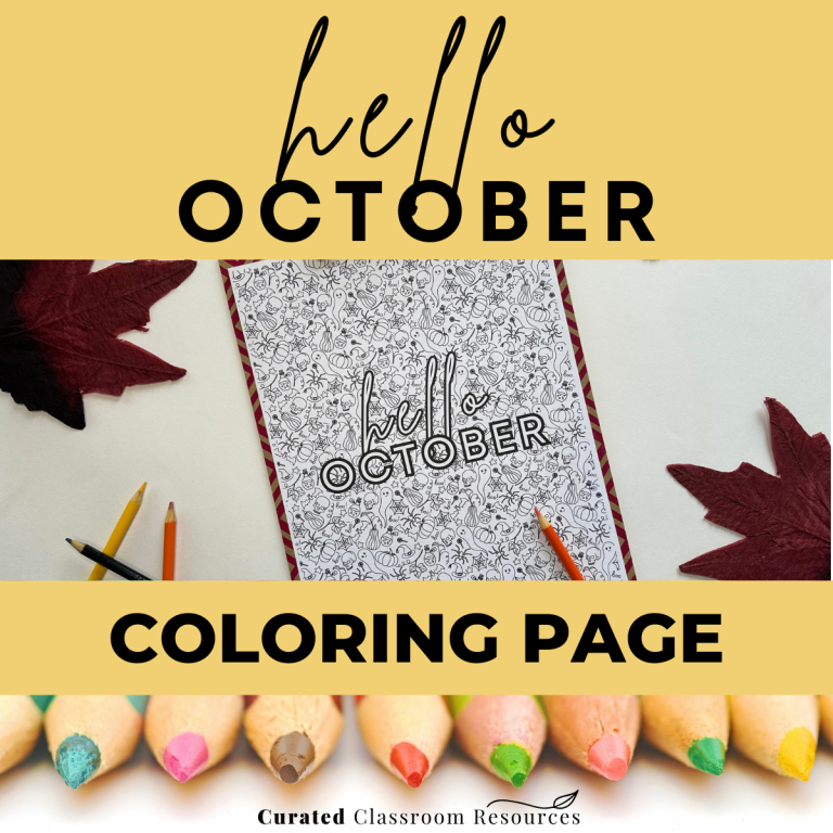 Hello October Coloring Sheet — October Activities | Made By Teachers