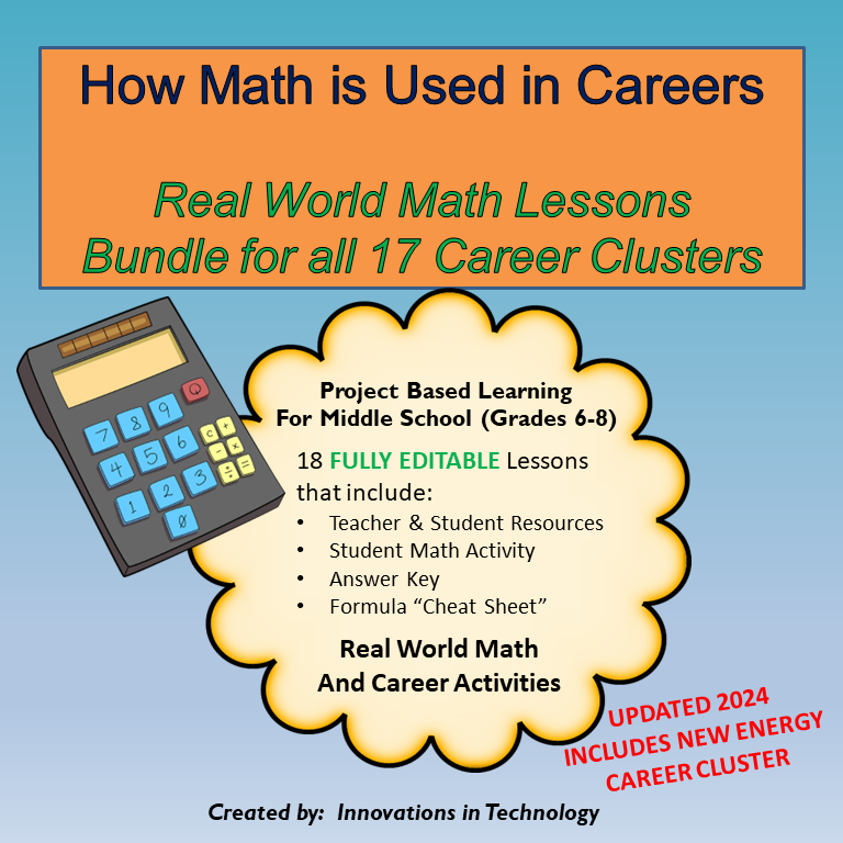 Real World Math Bundle - Math Activities for all 17 Career Clusters