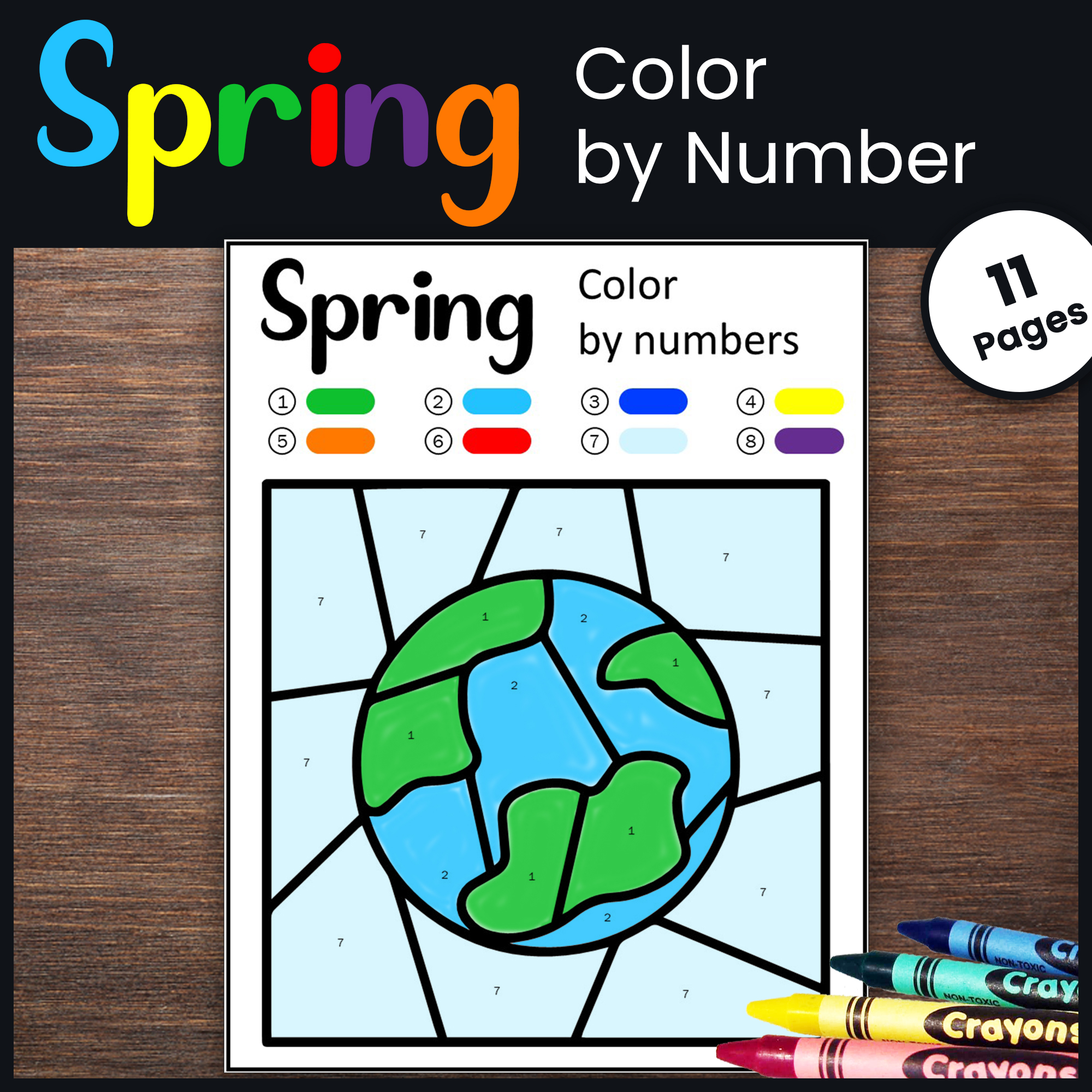 Summer Coloring by Number - Summer, Spring, Fall, Winter Coloring Pages