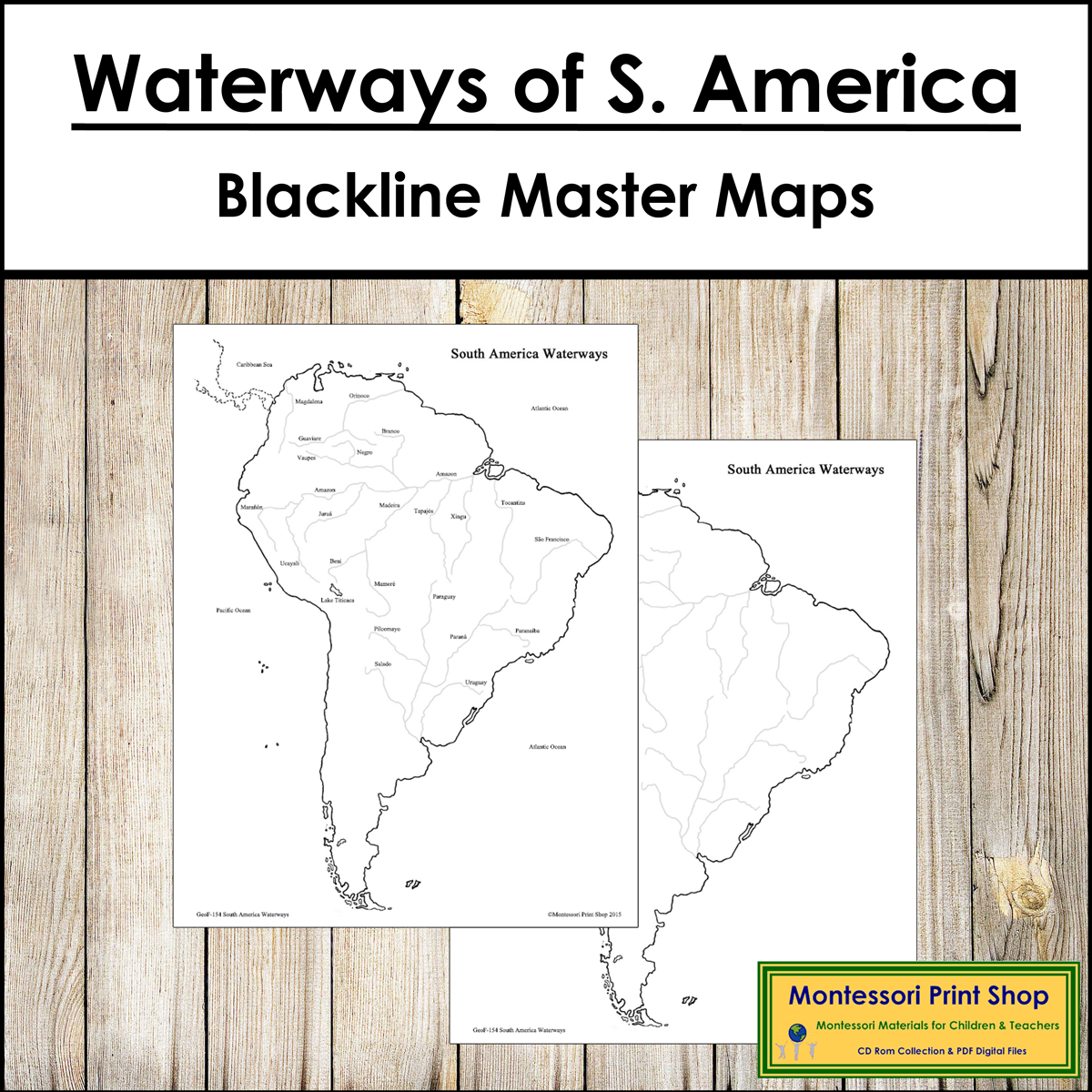 Waterways of South America Maps - Blackline Masters