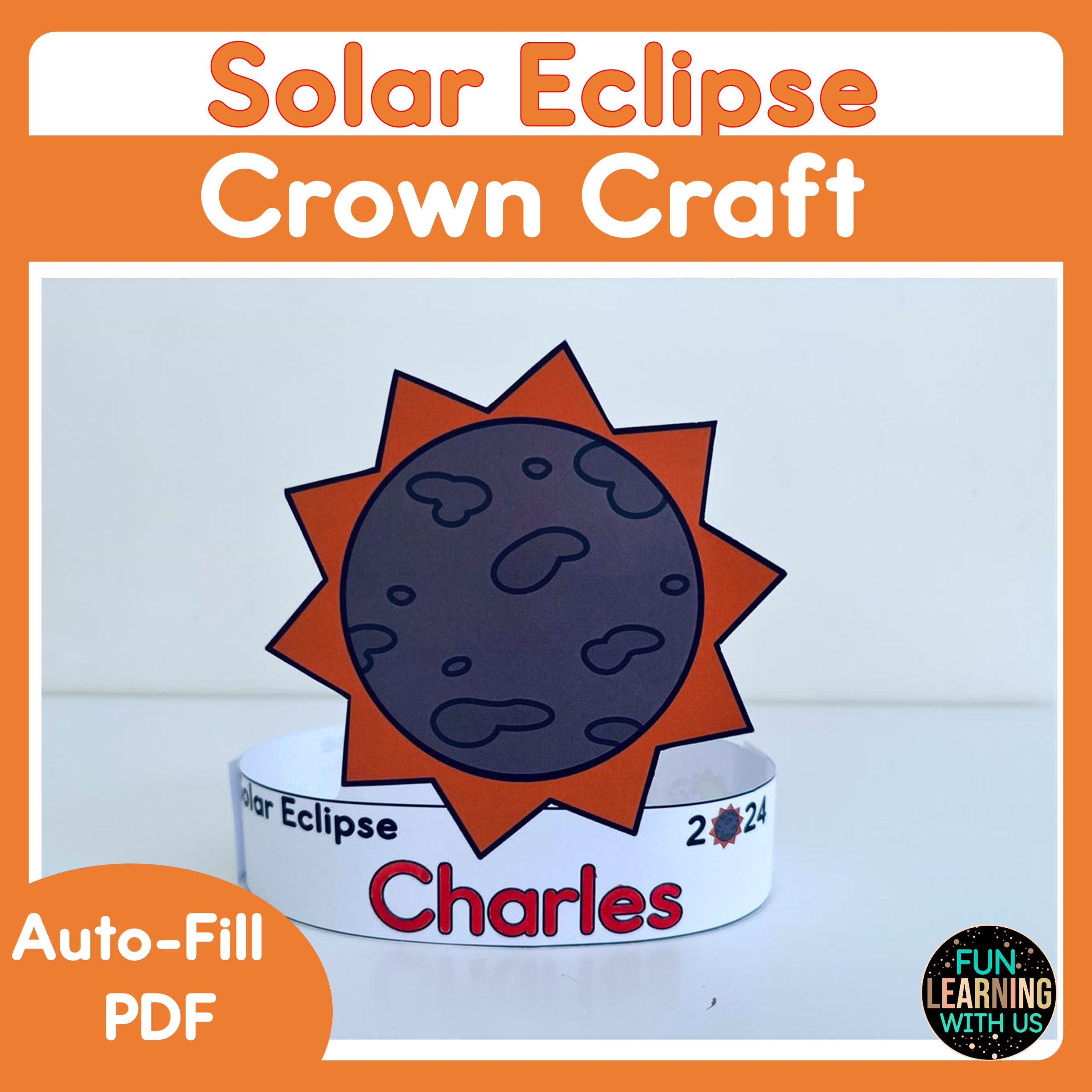 Solar Eclipse 2024 Crown Craft | Lunar Eclipse Coloring Activity