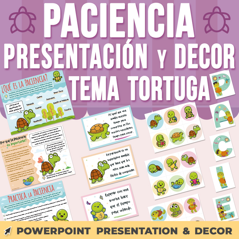 Paciencia Presentación PowerPoint y Decor Tema la Tortuga
