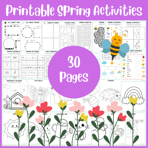 Easy Spring Fun Worksheet Spring Activities/ Spring Fun/ Spring Worksheets/ Spring Activity ...