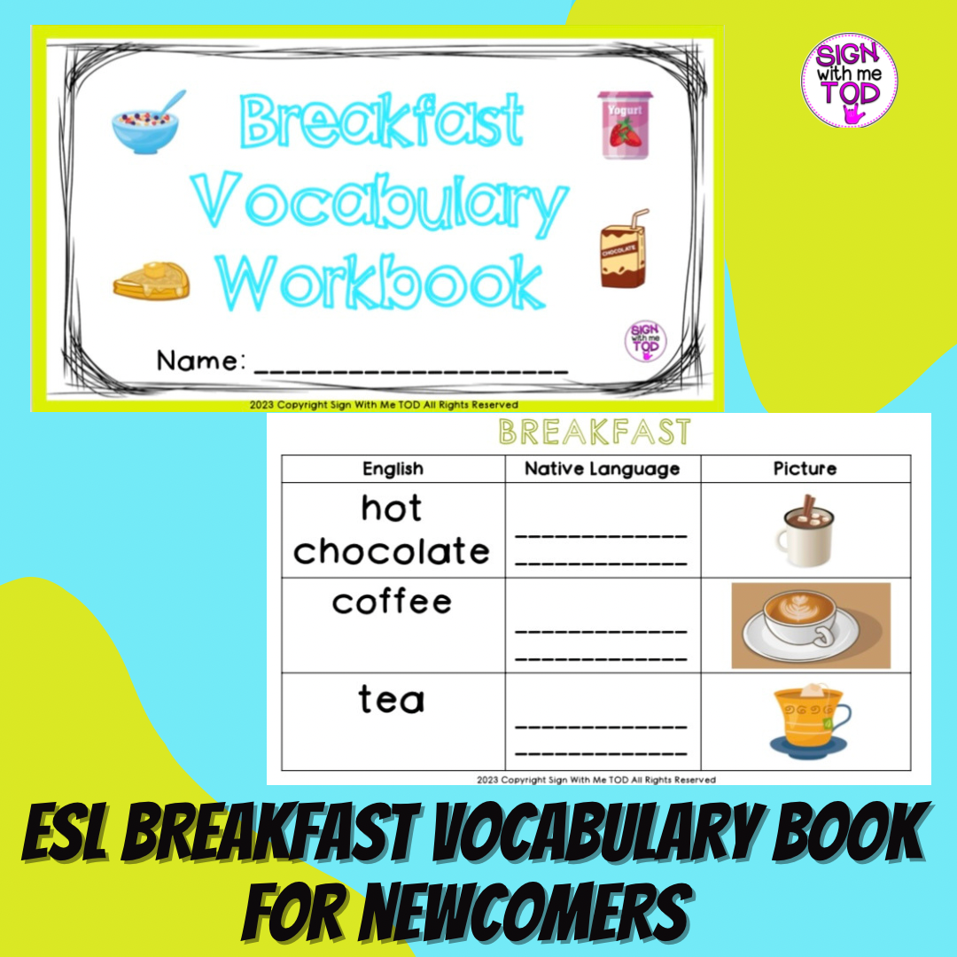 ESL Breakfast Vocabulary Book for Newcomers