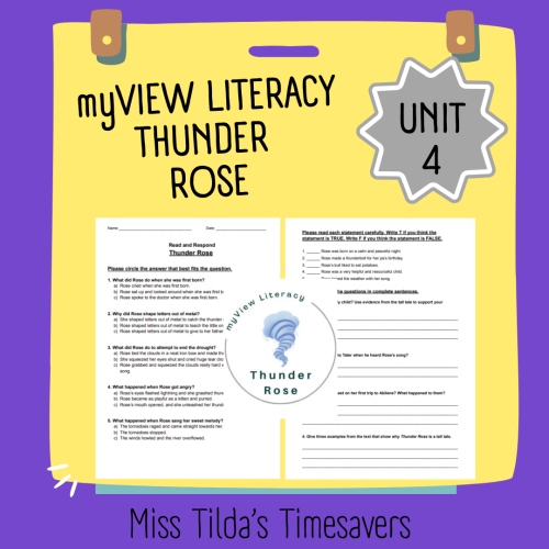 Thunder Rose - Read and Respond myView Literacy 4 | Made By Teachers