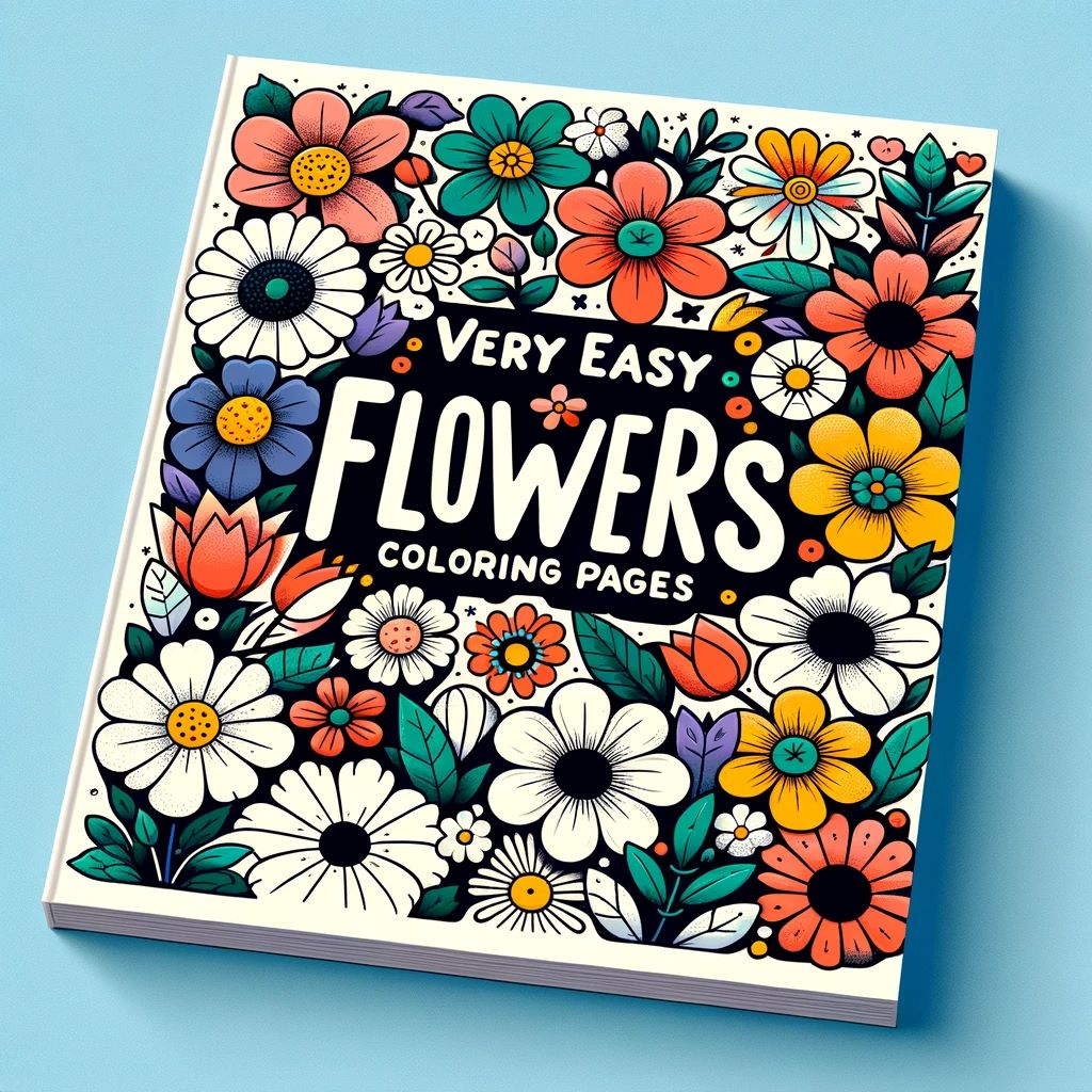 Easy Flowers Colouring pages for Kids of All Ages | 35 pages | spring Sheets