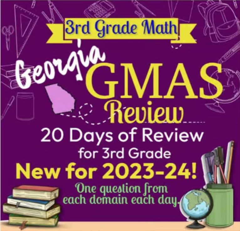 3rd Grade Math Georgia GMAS Test Prep...20 days prep for the Milestones