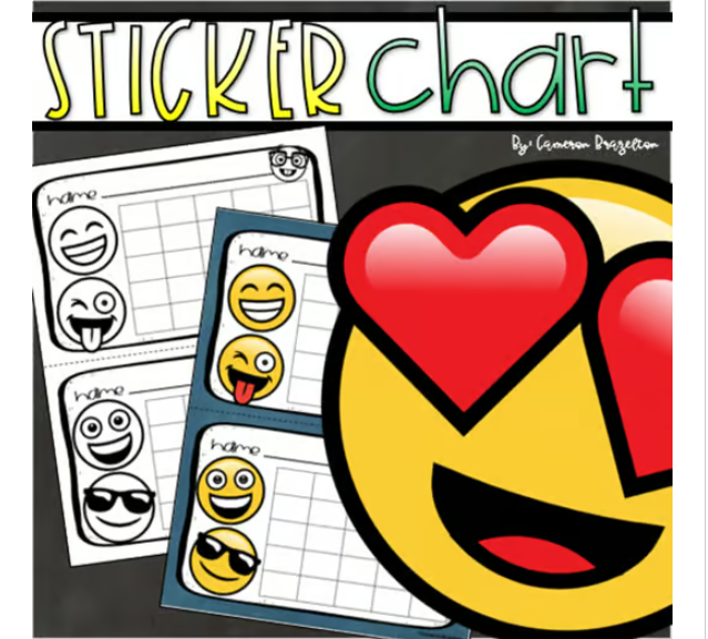 Positive Behavior Sticker Chart Reward Incentives Emoji Smiley Face Theme