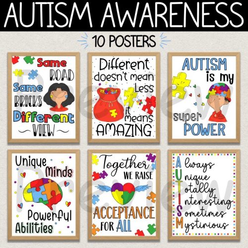 Autism awareness bulletin board display, posters, neurodiversity, ASD ...