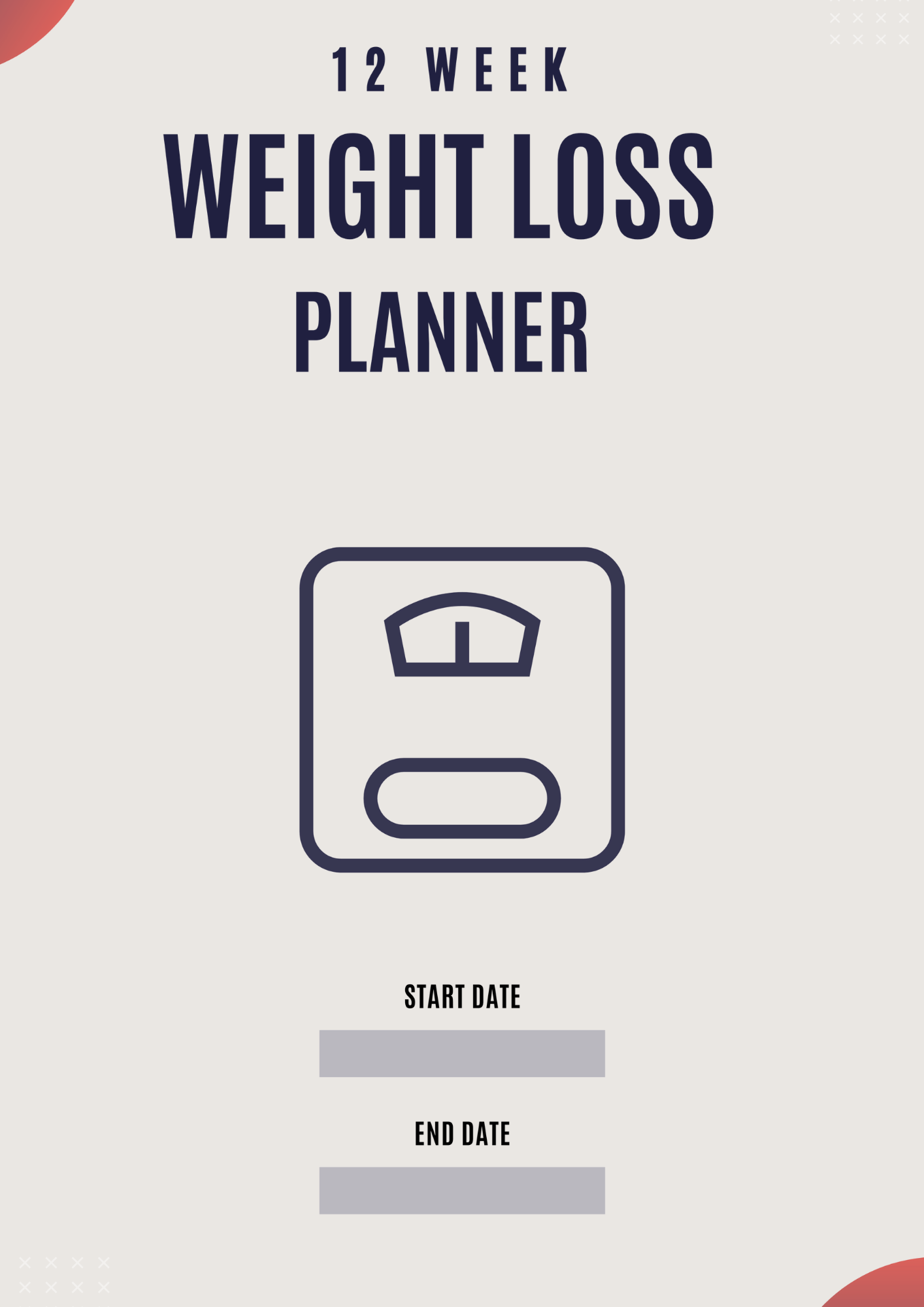 12 Week Weight Loss Planner