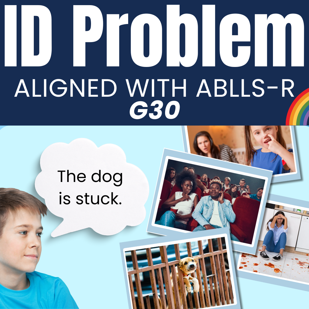 Identify the Problem Speech Therapy Photo Cards Aligned with ABLLS-R G30