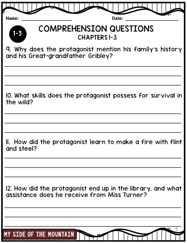My Side of The Mountain Novel Study Guide - Made By Teachers