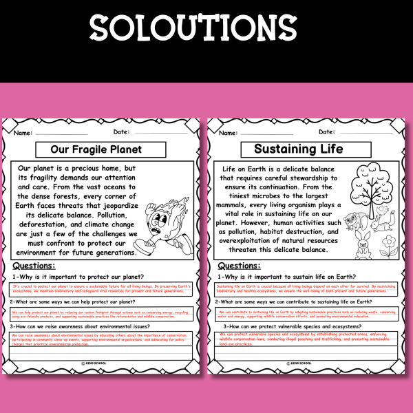 Earth Day Reading Comprehension Passages and Questions | Made By Teachers