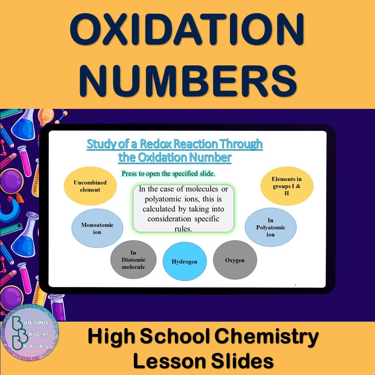 Oxidation Numbers | PowerPoint Lesson Slides High School Chemistry | Reduction
