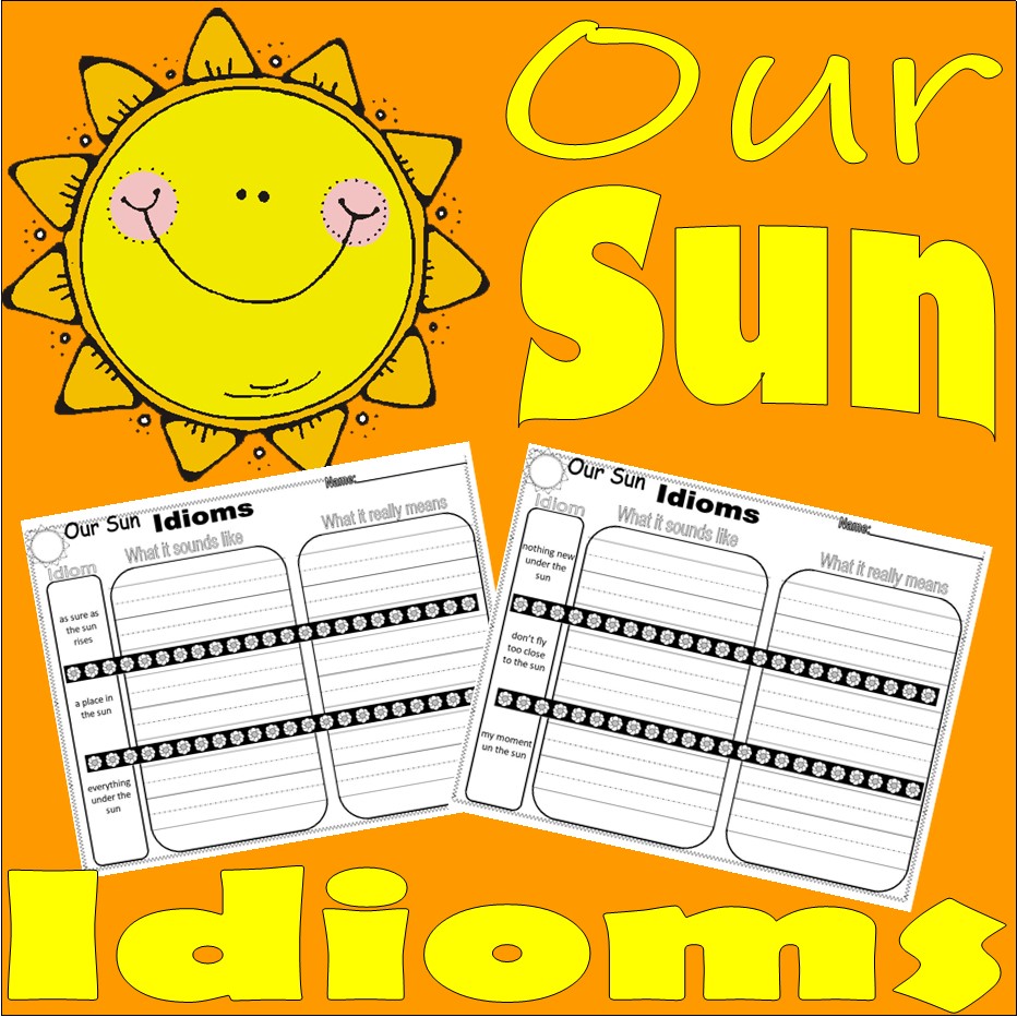 SUN Summer Idioms Worksheets NO PREP Speech Language Therapy SPED Solar Eclipse