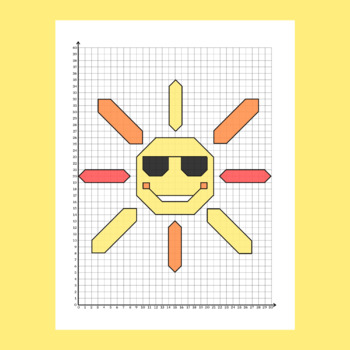 Coordinate Graph Mystery Picture: Summer Sun