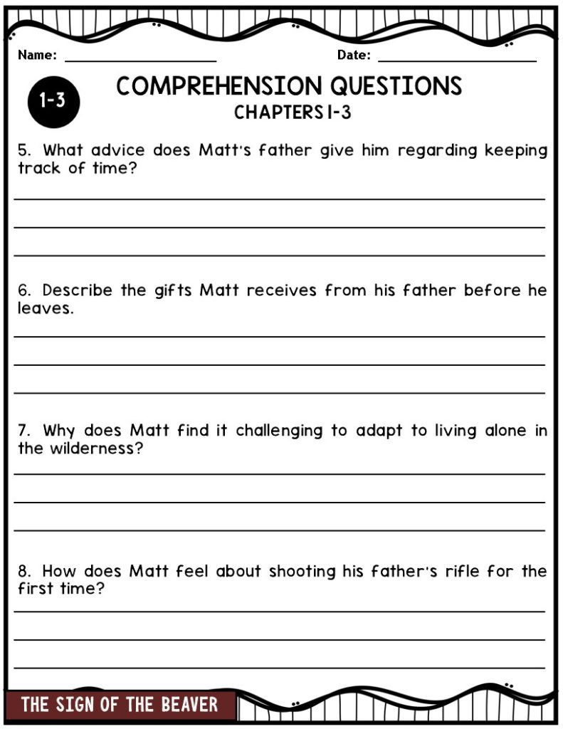 The Sign of the Beaver Novel Study Guide | Made By Teachers