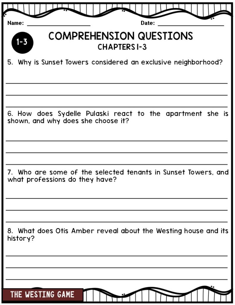 The Westing Game Novel Study Guide - Made By Teachers