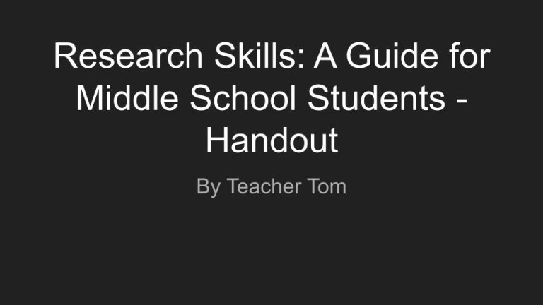 Research Guide Handout - Made By Teachers